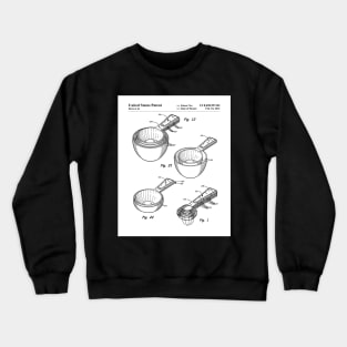 Measuring Spoons Patent - Baker Chef Kitchen Cafe Decor Art - White Crewneck Sweatshirt